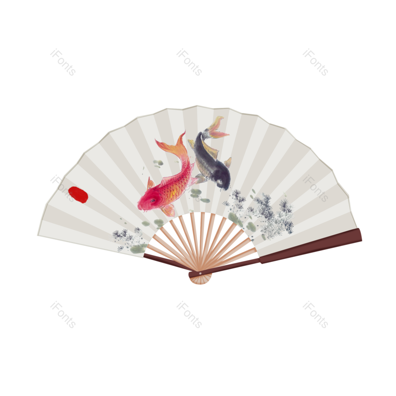 装饰图片,水墨元素,锦鲤PNG,中国免抠素材